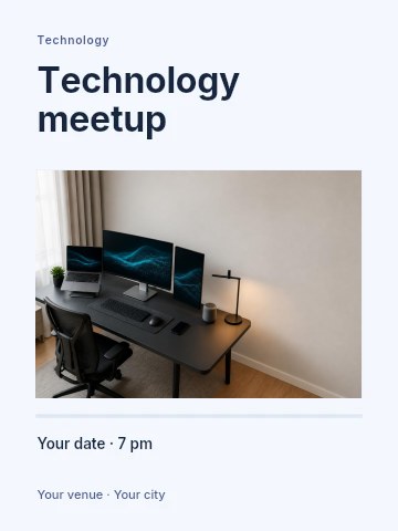 Technology meetup invitation template
