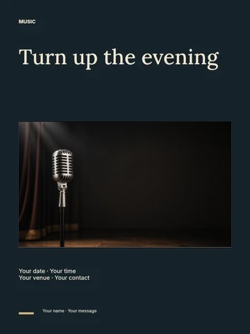 Live music photo announcement poster template