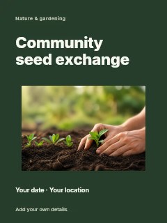 Community seed exchange invitation template · Modern programme