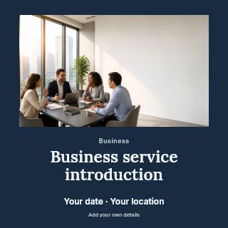 Business service introduction social media post template · Quiet photo gallery