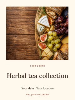 Cheese and fruit board on rustic wood in Herbal tea collection · Quiet photo gallery