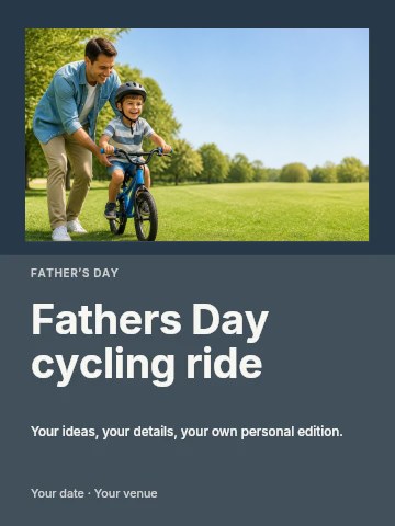 Fathers Day cycling ride poster template