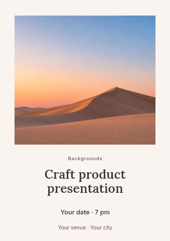 Soft Sand Dunes at Sunset in Craft product presentation flyer template