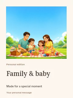 Family & baby greeting card template · Gallery editorial