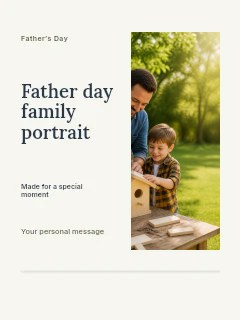 Father Day family portrait invitation template · Split portrait