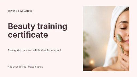 Beauty training certificate youtube thumbnail template