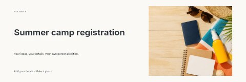 Summer camp registration banner template