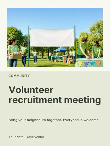 Volunteer recruitment meeting invitation template