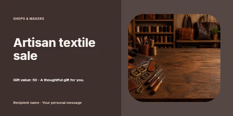 Artisan textile sale gift voucher template