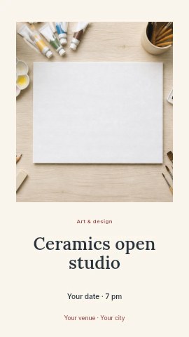 Ceramics open studio instagram story template