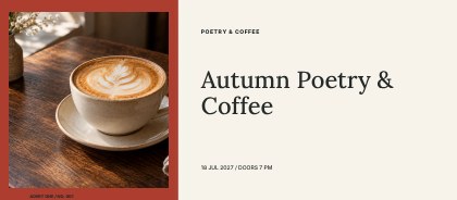 Autumn Poetry & Coffee · Duotone event ticket template