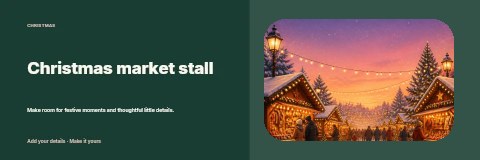 Christmas market stall banner template