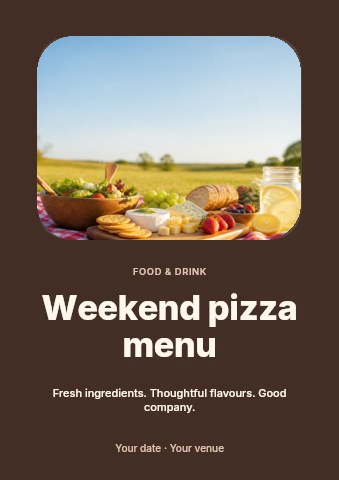 Weekend pizza menu flyer template