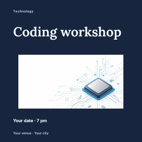 Coding workshop social media post template