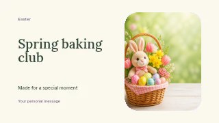 Spring baking club presentation cover template · Horizontal photo dialogue