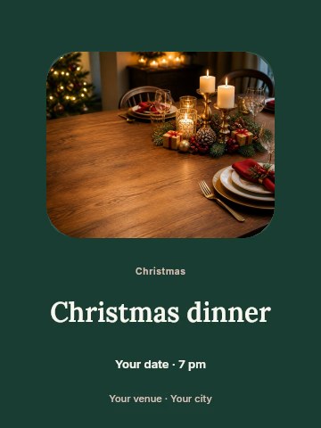 Christmas dinner poster template