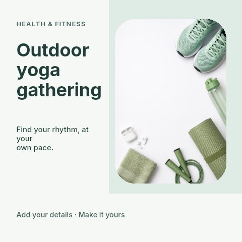 Outdoor yoga gathering social media post template