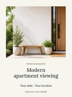 Modern apartment viewing invitation template · Quiet photo gallery