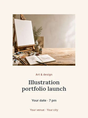 Illustration portfolio launch poster template