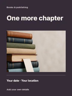 stack of hardcover books with bookmark in Reading photo announcement · Title & photograph