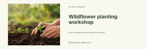 Wildflower planting workshop banner template