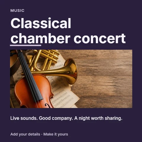 Classical chamber concert social media post template