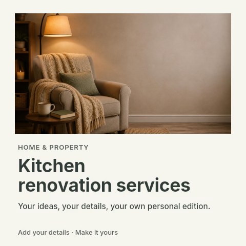 Kitchen renovation services social media post template