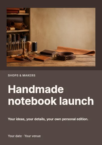Handmade notebook launch flyer template