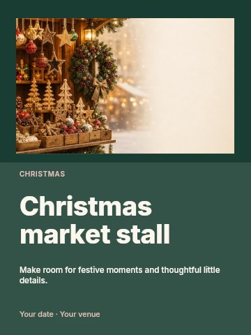 Christmas market stall poster template