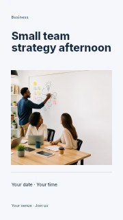 Small team strategy afternoon instagram story template · Title & photograph