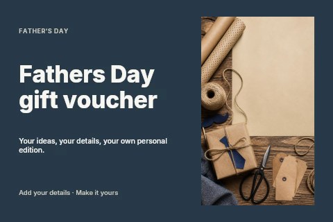 Fathers Day gift voucher postcard template