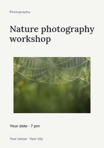 Nature photography workshop flyer template