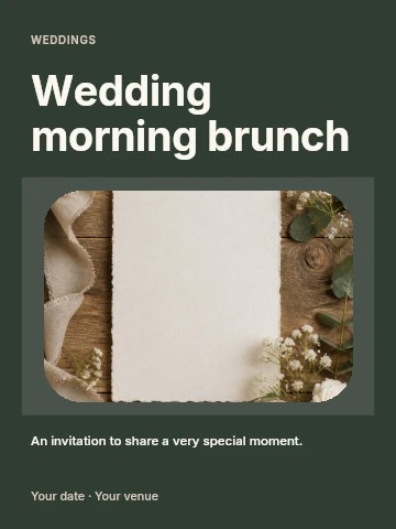Wedding morning brunch invitation template