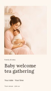 Baby welcome tea gathering instagram story template · Gallery editorial