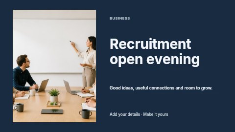 Recruitment open evening presentation cover template