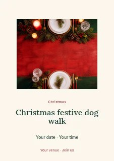 Christmas festive dog walk flyer template · Picture window