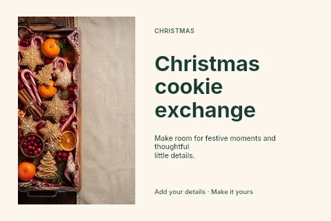 Christmas cookie exchange postcard template