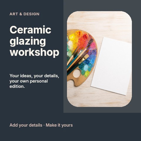 Ceramic glazing workshop social media post template