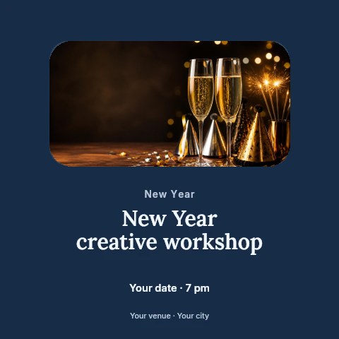 New Year creative workshop social media post template