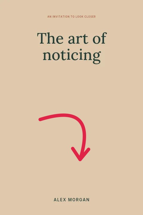 South-east arc arrow · open head in The art of noticing · Book cover