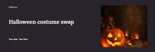 Halloween costume swap banner template · Horizontal photo dialogue