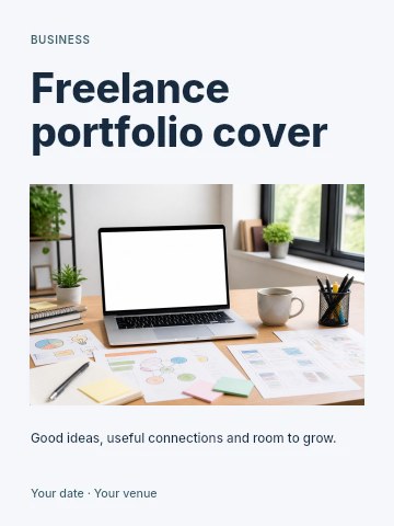 Freelance portfolio cover poster template