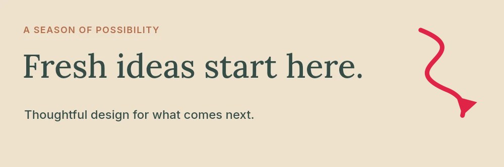 South wave arrow · solid head in Season of fresh ideas · Creative banner