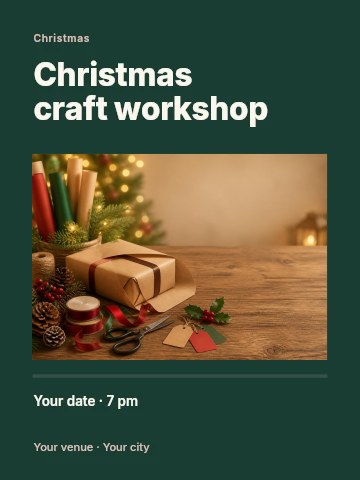 Christmas craft workshop invitation template