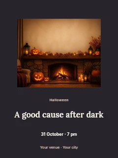 Halloween fundraiser photo layout poster template · Picture window