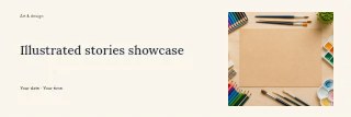 Illustrated stories showcase banner template · Horizontal photo dialogue