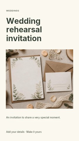 Wedding rehearsal invitation instagram story template
