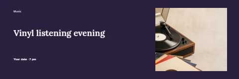 Vinyl listening evening banner template