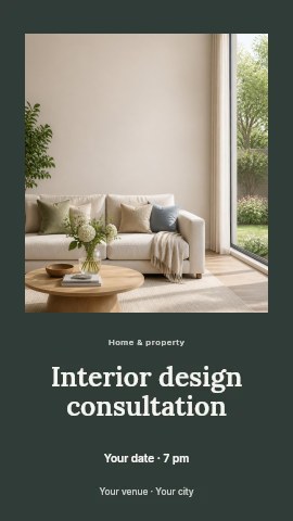 Interior design consultation instagram story template