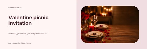 Valentine picnic invitation banner template